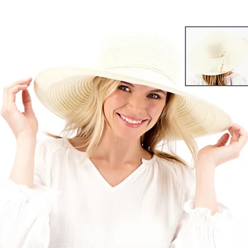 Physician Endorsed UPF 50+ Southern Belle
Tassel Sun Hat, beige & white, Adj.